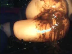 Huge dildo pulled the shit out of lady's ass